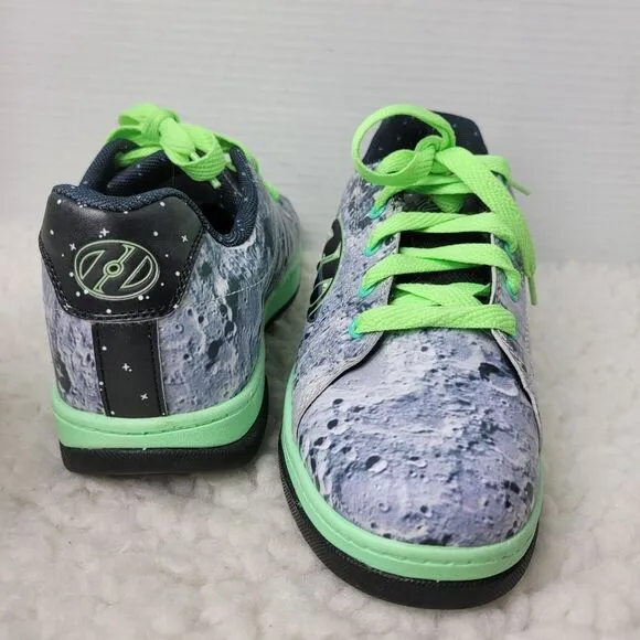 HEELYS Split Glow Wheely Skate Shoes Size 6 Glow In Dark Moon Stars