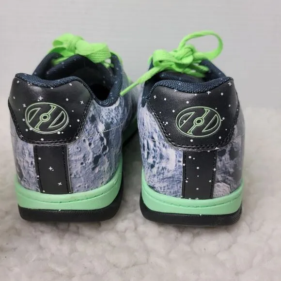 HEELYS Split Glow Wheely Skate Shoes Size 6 Glow In Dark Moon Stars