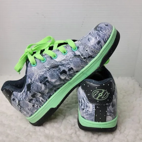 HEELYS Split Glow Wheely Skate Shoes Size 6 Glow In Dark Moon Stars