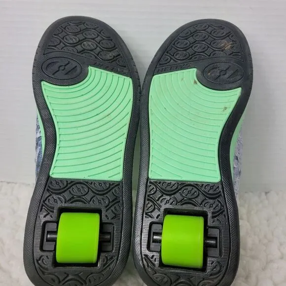 HEELYS Split Glow Wheely Skate Shoes Size 6 Glow In Dark Moon Stars