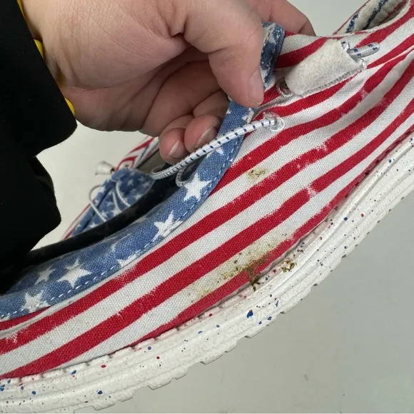 Hey Dude Mens Wally Patriotic Shoes Size 12