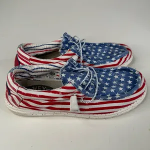 Hey Dude Mens Wally Patriotic Shoes Size 12
