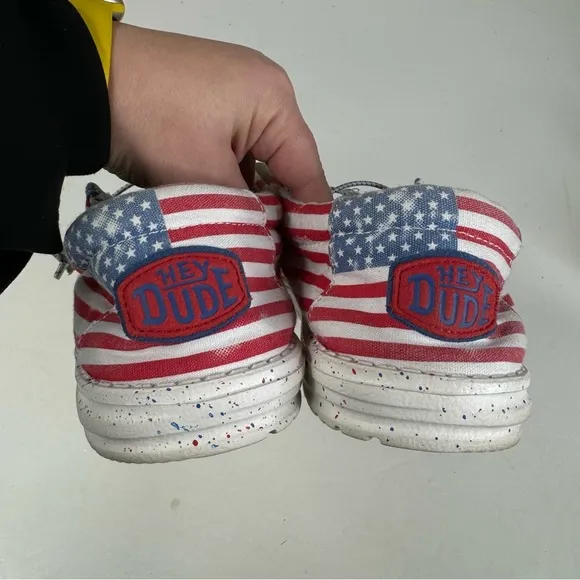 Hey Dude Mens Wally Patriotic Shoes Size 12