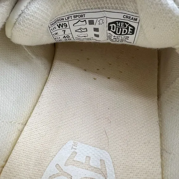Hey Dude Shoes Hudson Lift Sport Women's Size 9 Cream White Shoes Slip On Loafer