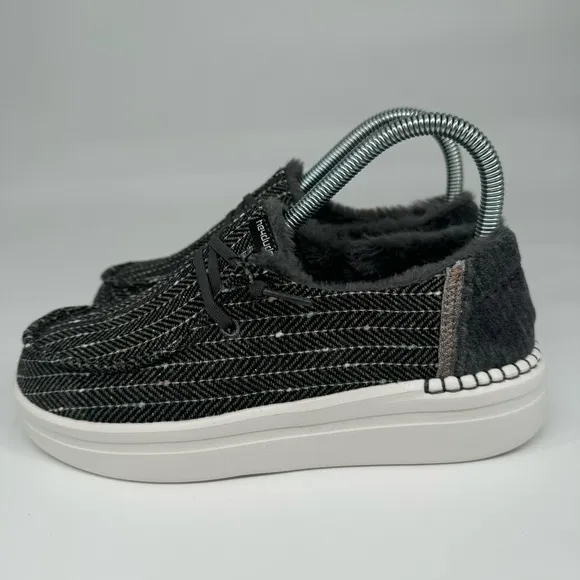 Hey Dudes Women’s‎ 5 Wendy Rise Black Herringbone Slip On Shoes 121944888