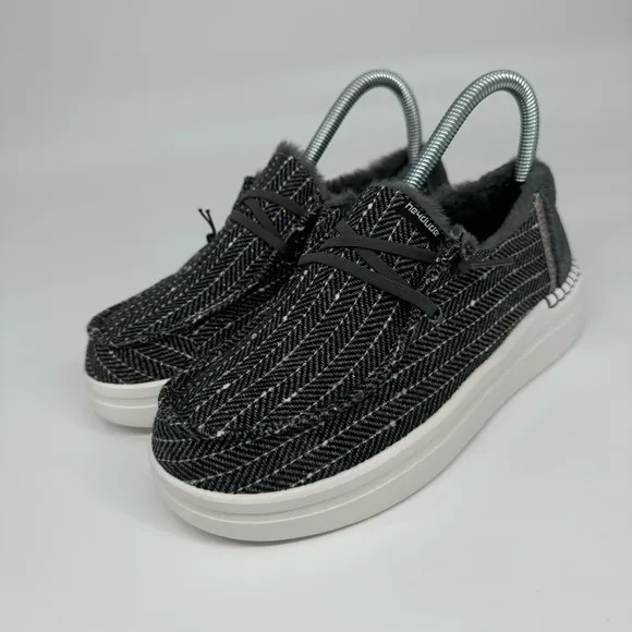 Hey Dudes Women’s‎ 5 Wendy Rise Black Herringbone Slip On Shoes 121944888
