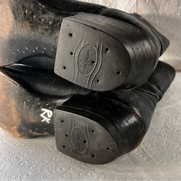 Hondo Vintage Black Cowboy Boots Mens 9.5D Classic Western Soft Pebbled Leather