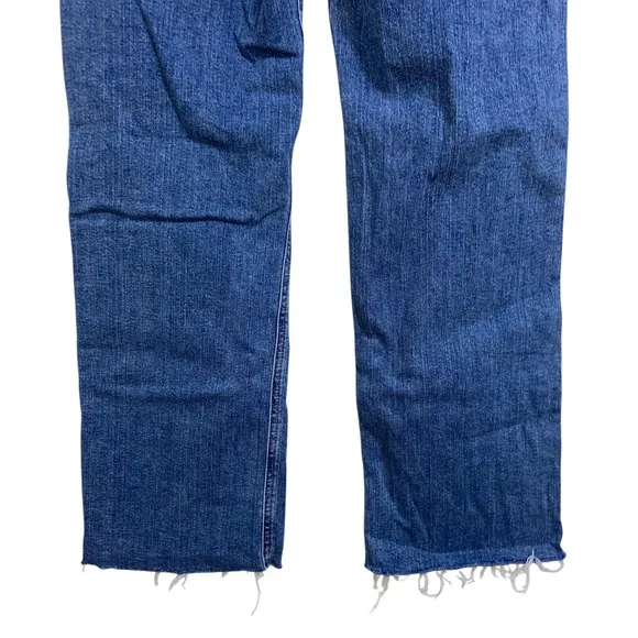 Hudson Rosie Wide Leg Crop Jeans Frayed Hem High Waist Denim Blue Size 26