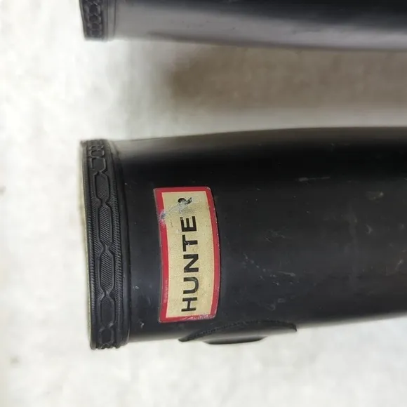 Hunter Classic Rainboot Womens 7 Black Boots 16&quot; high