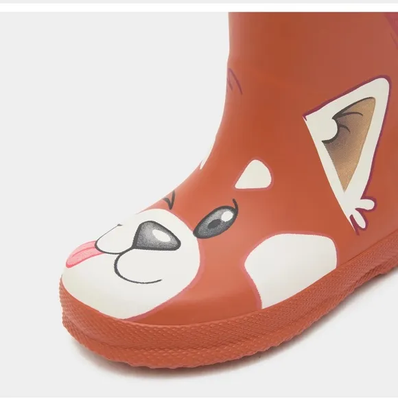 Hunter Kids First Classic Panda Wellington Boots Red Panda Face