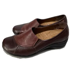 Hush Puppies Womens Size 8M Verse Brown Leather Slip-On Comfort Loafer Shoes