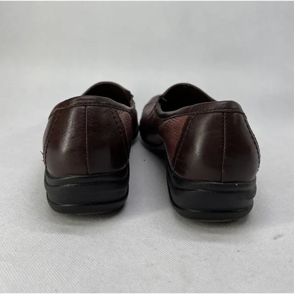 Hush Puppies Womens Size 8M Verse Brown Leather Slip-On Comfort Loafer Shoes