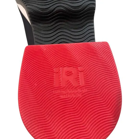 iRi Women's Wes I Neoprene Sneakers Shoes Slip on Black Red Size 38.5 US 8.5
