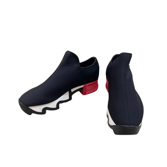 iRi Women's Wes I Neoprene Sneakers Shoes Slip on Black Red Size 38.5 US 8.5