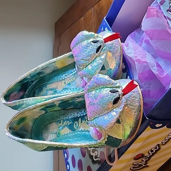 Irregular Choice Minoa cobra python snake shoes size 39 blue