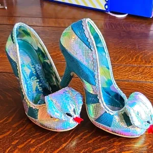 Irregular Choice Minoa cobra python snake shoes size 39 blue