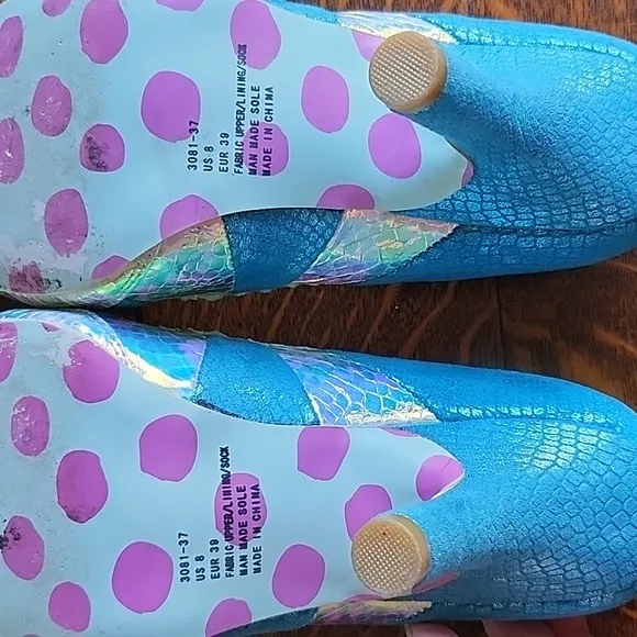 Irregular Choice Minoa cobra python snake shoes size 39 blue