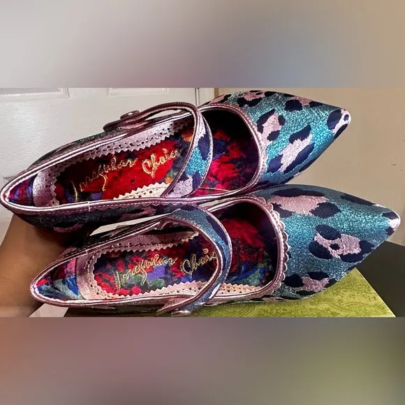 Irregular Choice Pink and Blue Heels with Unique Design &amp; Foot-sole.