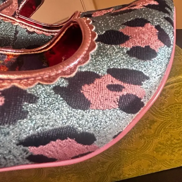 Irregular Choice Pink and Blue Heels with Unique Design &amp; Foot-sole.