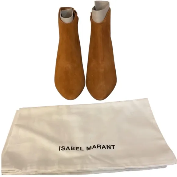 Isabel Marant Dacken Cognac Brown Suede Ankle Boots New in Box Size 41 (10)
