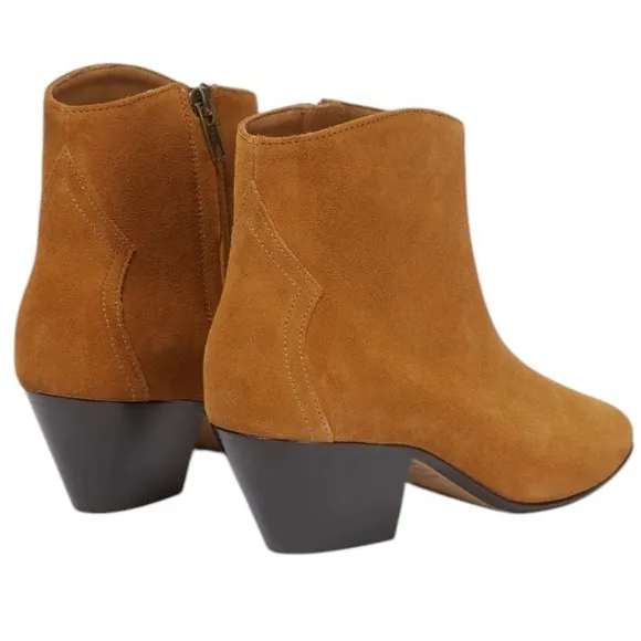 Isabel Marant Dacken Cognac Brown Suede Ankle Boots New in Box Size 41 (10)