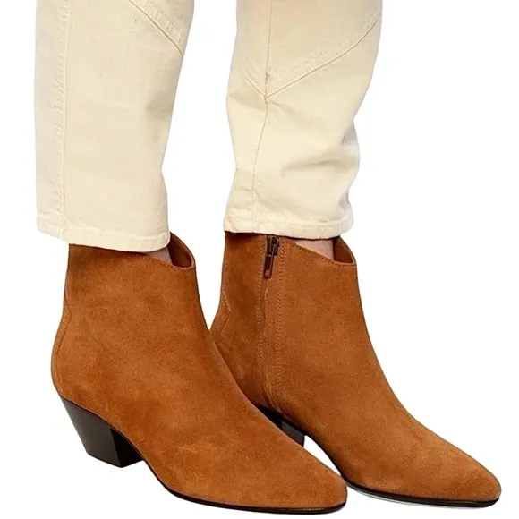 Isabel Marant Dacken Cognac Brown Suede Ankle Boots New in Box Size 41 (10)