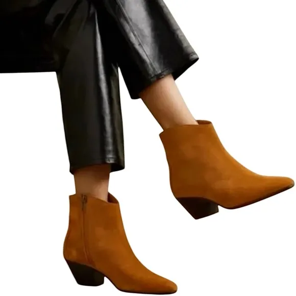 Isabel Marant Dacken Cognac Brown Suede Ankle Boots New in Box Size 41 (10)