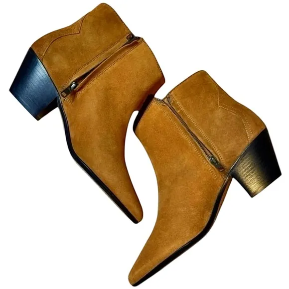 Isabel Marant Dacken Cognac Brown Suede Ankle Boots New in Box Size 41 (10)
