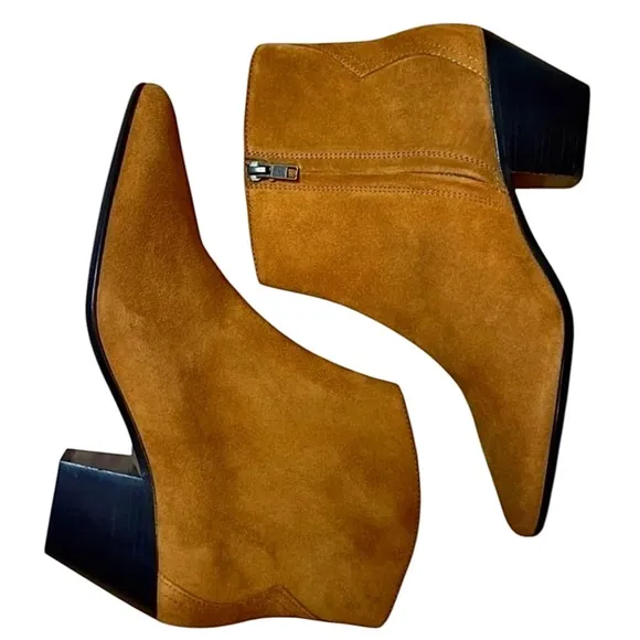 Isabel Marant Dacken Cognac Brown Suede Ankle Boots New in Box Size 41 (10)