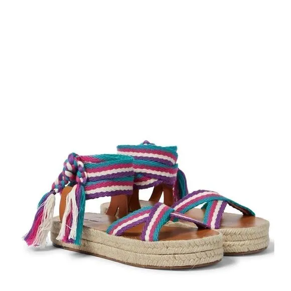 Isabel Marant Women Malay Espadrille Sandals Flatform EU 39 US 9 Pink Purple New