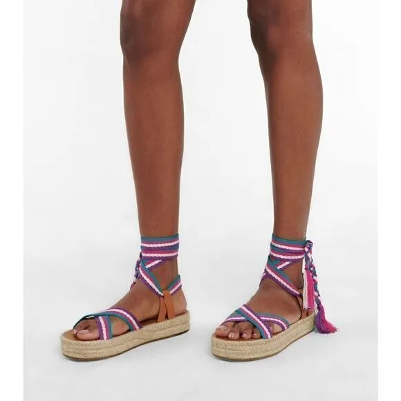 Isabel Marant Women Malay Espadrille Sandals Flatform EU 39 US 9 Pink Purple New