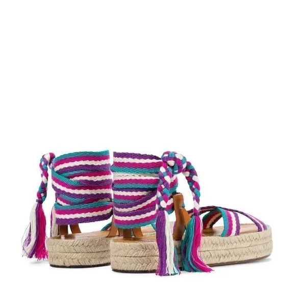 Isabel Marant Women Malay Espadrille Sandals Flatform EU 39 US 9 Pink Purple New