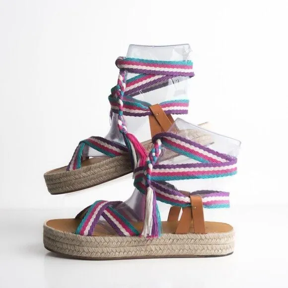 Isabel Marant Womens Malay Espadrille Sandals Flatform EU 40 US 10 Pink Purple