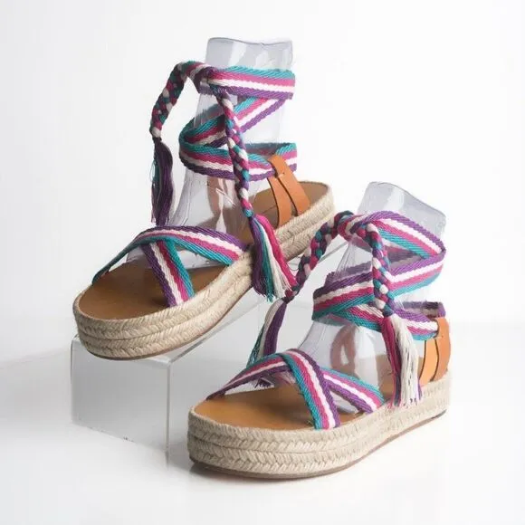Isabel Marant Womens Malay Espadrille Sandals Flatform EU 40 US 10 Pink Purple