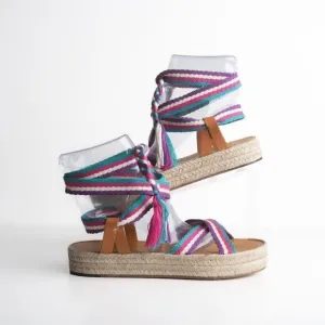 Isabel Marant Womens Malay Espadrille Sandals Flatform EU 40 US 10 Pink Purple
