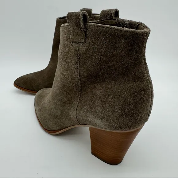 J. Crew “Eaton” Suede Leather Gray/Taupe Heeled Ankle Boots Size 8.5