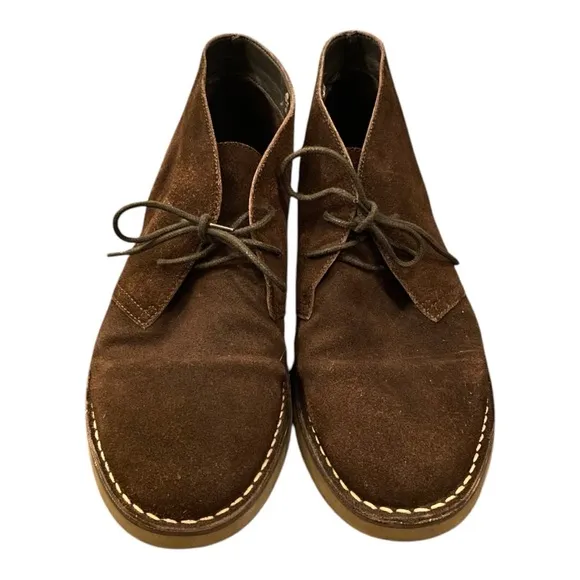 J. CREW Men’s 100% Suede Chukka Boots in Dark Brown Size 8