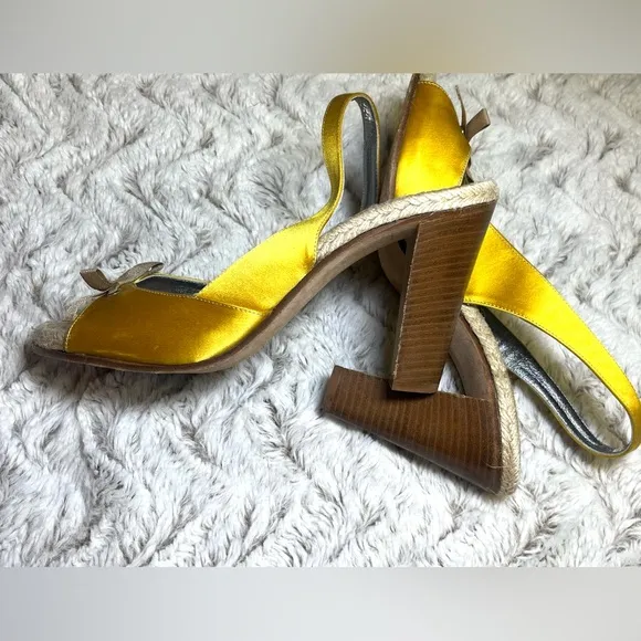 J. Crew Women's Golden Yellow Genuine Leather Cero Cuoio Made in Italy Size 10
