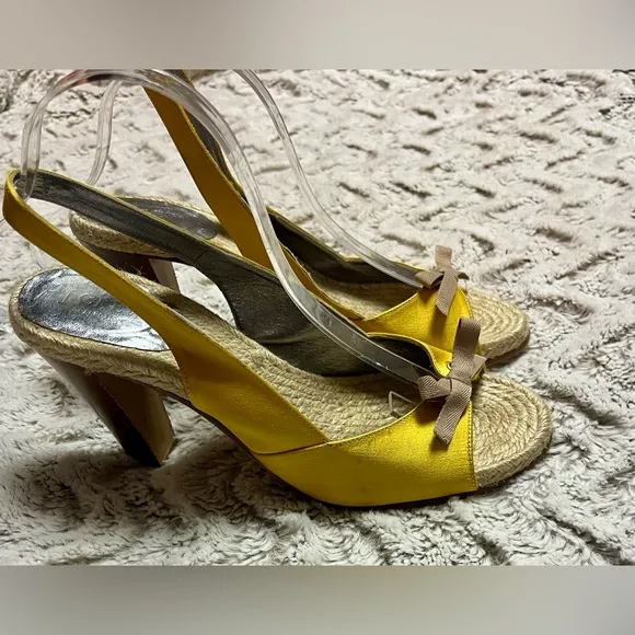 J. Crew Women's Golden Yellow Genuine Leather Cero Cuoio Made in Italy Size 10
