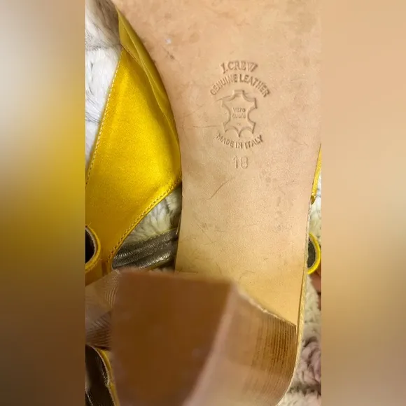 J. Crew Women's Golden Yellow Genuine Leather Cero Cuoio Made in Italy Size 10