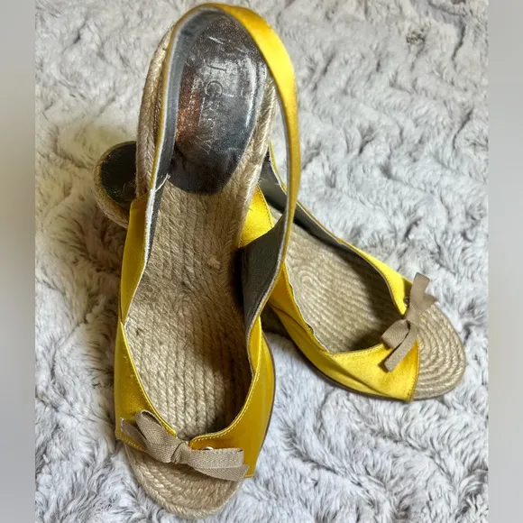 J. Crew Women's Golden Yellow Genuine Leather Cero Cuoio Made in Italy Size 10