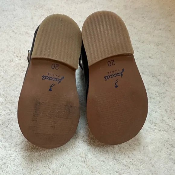 Jacadi Navy Leather Scalloped Mary Janes Toddler Girl Size 20