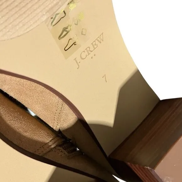 J Crew Boots Womens 7 Tan Sueded Platform Sienna BT278 $198 Beige Stacked Heel
