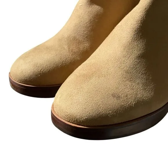 J Crew Boots Womens 7 Tan Sueded Platform Sienna BT278 $198 Beige Stacked Heel