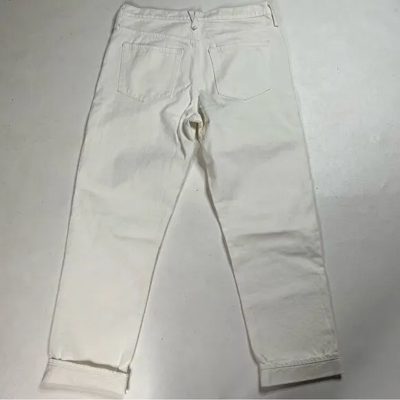 J.Crew | NWT White Denim Slouchy Factory Distressed Boyfriend Jeans