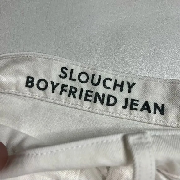 J.Crew | NWT White Denim Slouchy Factory Distressed Boyfriend Jeans