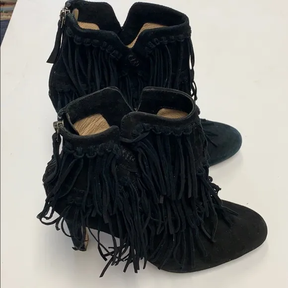 Jean Michel Cazabat fringe suede heeled boots
