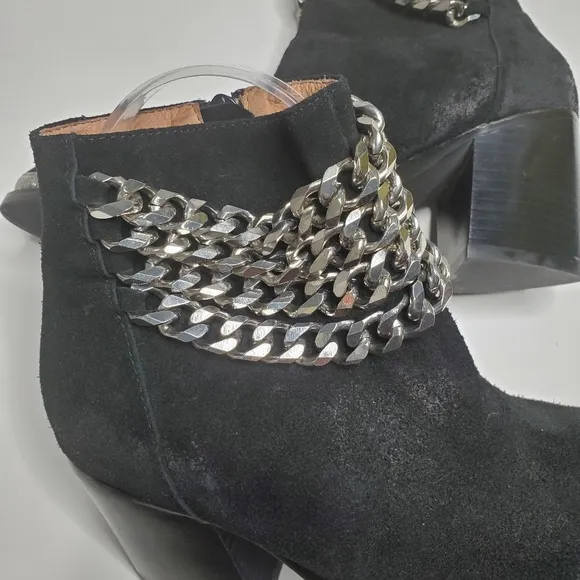 JEFFREY CAMPBELL Bravado Ankle Suede Boots In Black 7.