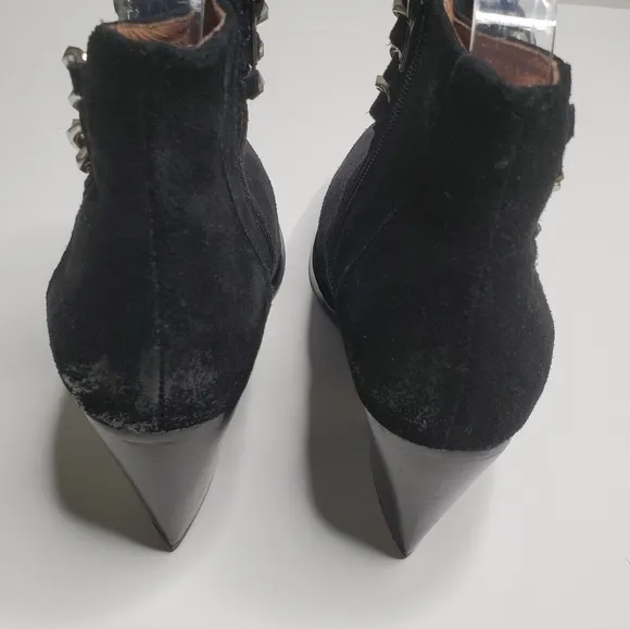 JEFFREY CAMPBELL Bravado Ankle Suede Boots In Black 7.