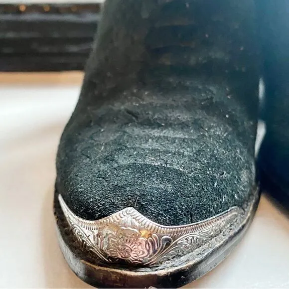 JEFFREY CAMPBELL Cromwell Black Suede Snake Boots Black Women’s Size 6.5